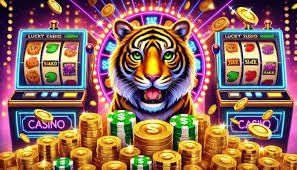 Tampilan antarmuka permainan slot neon dengan efek visual modern di rusiaslot88